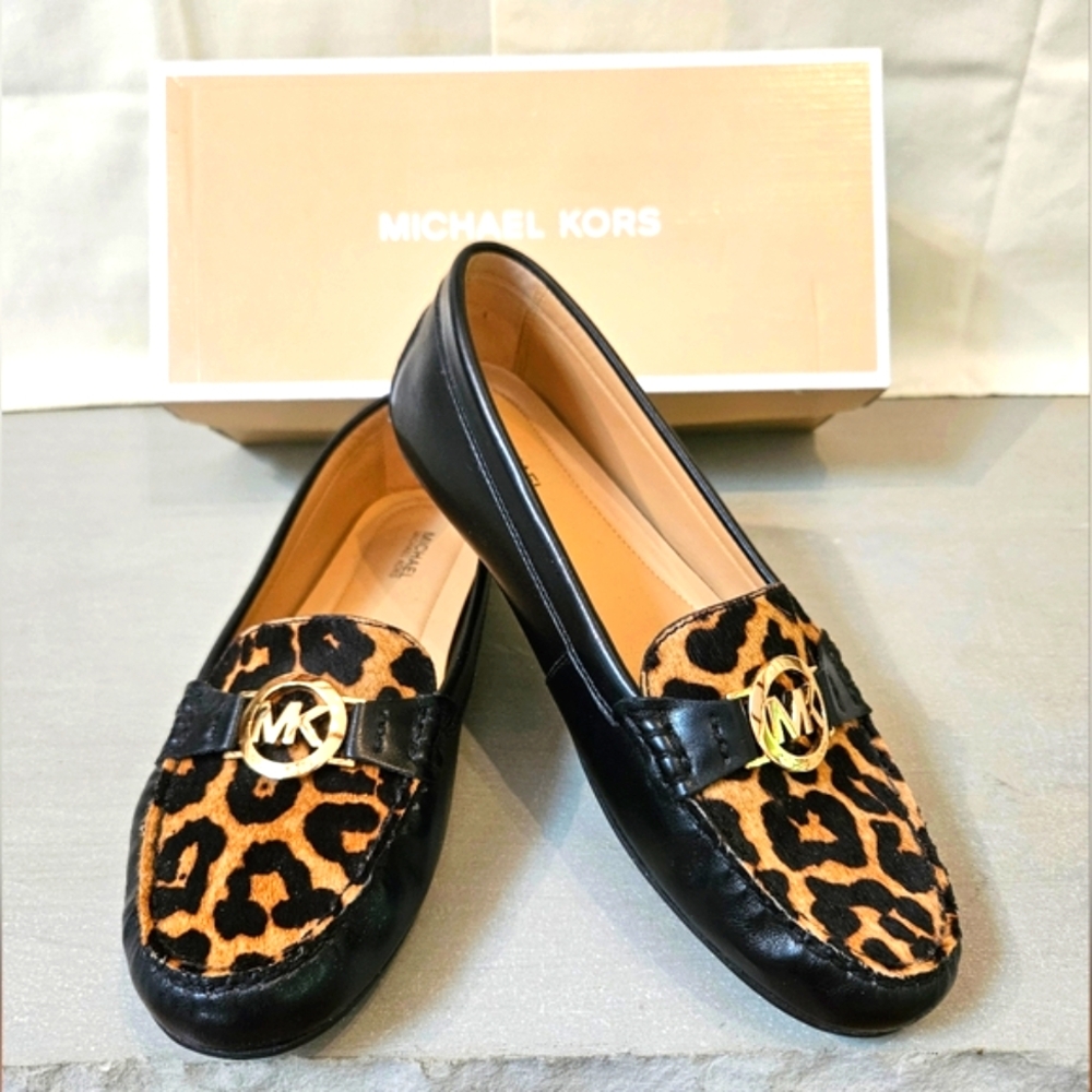 Michael Kors Fulton Leopard Print Calf Hair Moccasin